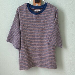 Blue and Orange Striped Tee